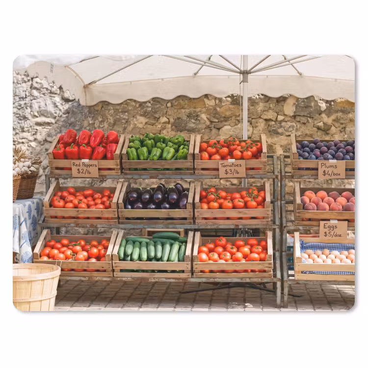 Muismat - Eten - Markt - Vers - Eten - Markt - Vers muismat rubber klein