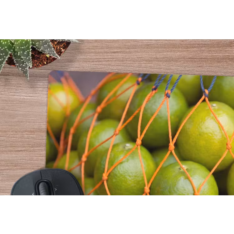 Eten - Net - Groen - Markt muismat rubber klein -closeup