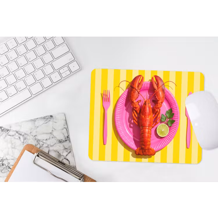 Eten - Roze - Geel - Modern - Culinaire muismat rubber klein -witbureau