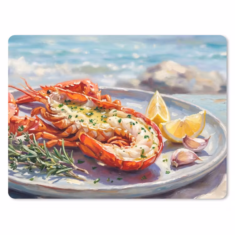 Eten - Zee - Kust - Modern - Blauw muismat rubber klein -3d