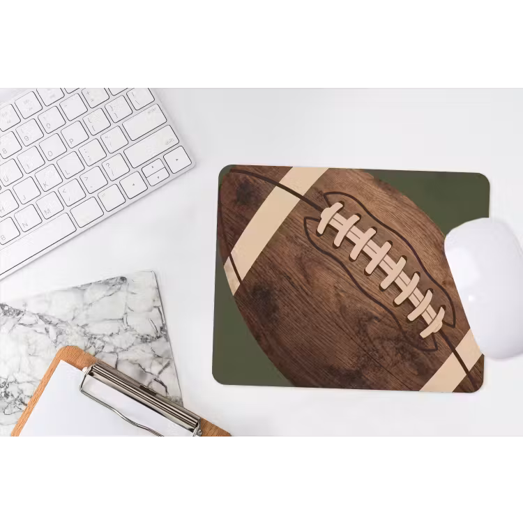 Football - Hout - Sport - Groen muismat rubber klein -witbureau