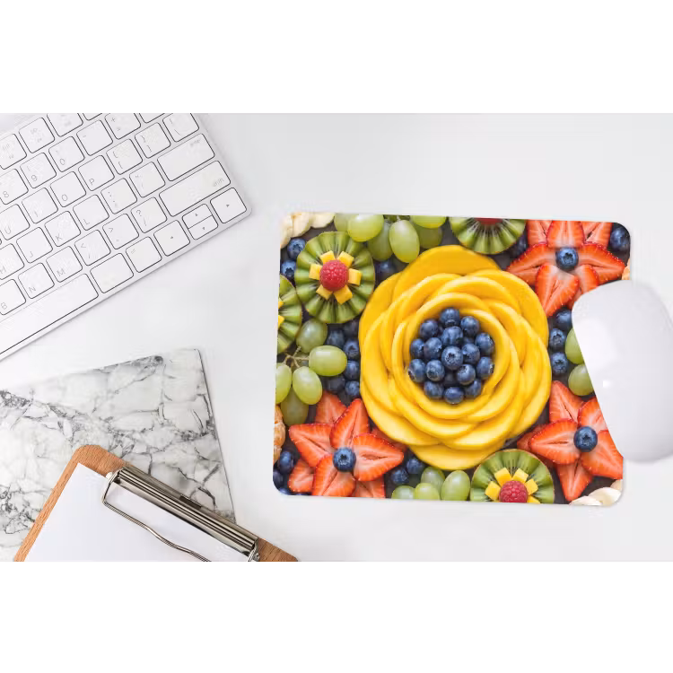 Fruit - Arrangement - Gezond - Kleurrijk - Eten muismat rubber klein -witbureau