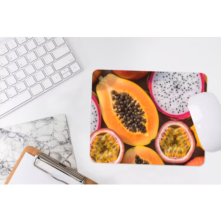 Fruit - Geopend - Tropisch - Eten - Kleurrijk muismat rubber klein -witbureau