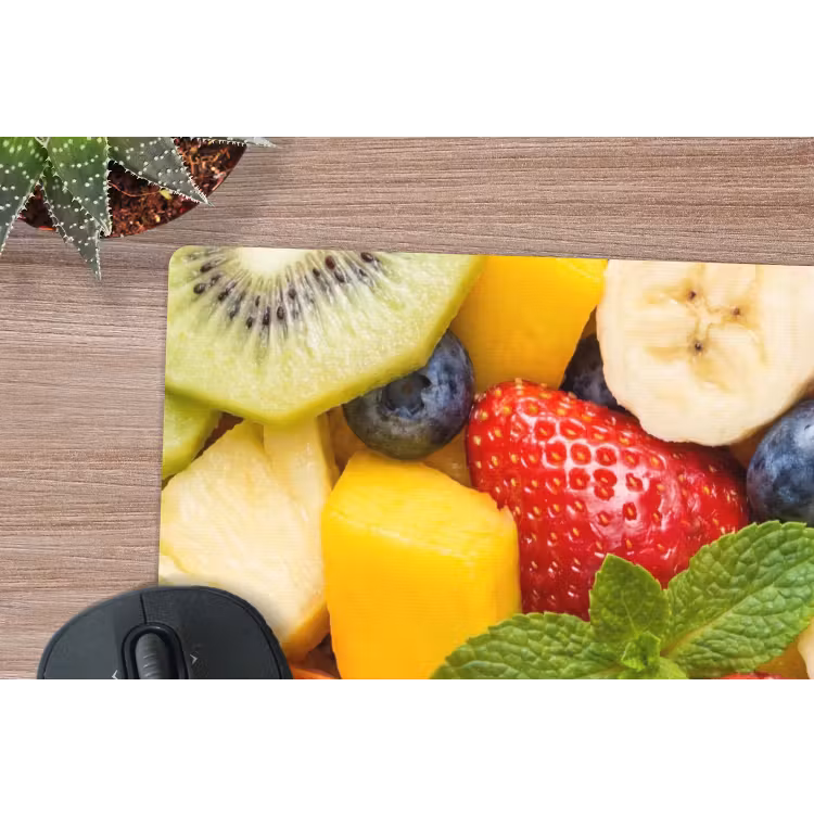 Fruit - Plakjes - Eten - Kleurrijk muismat rubber klein -closeup