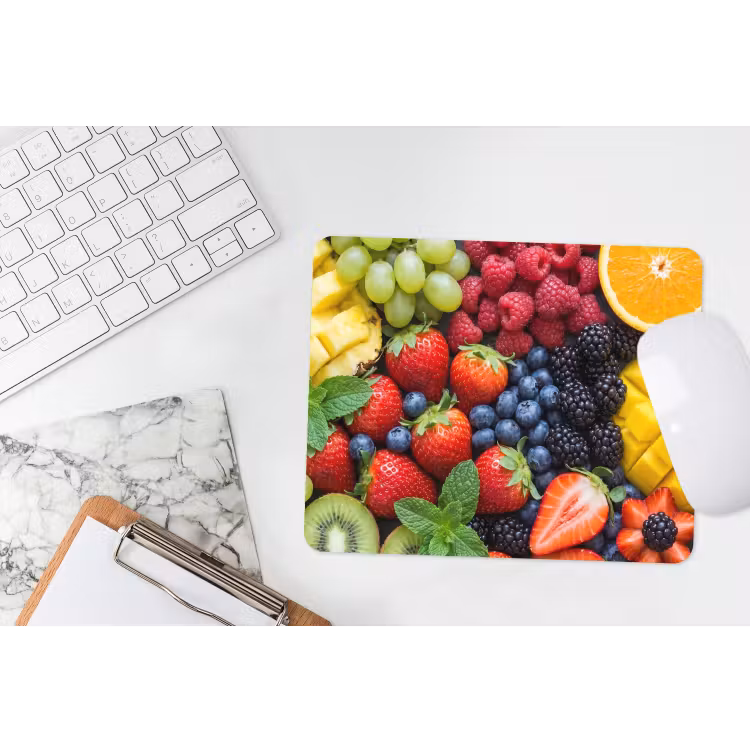 Fruit - Vers - Kleurrijk - Eten muismat rubber klein -witbureau