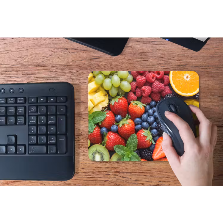 Fruit - Vers - Kleurrijk - Eten muismat rubber klein -toetsenbord