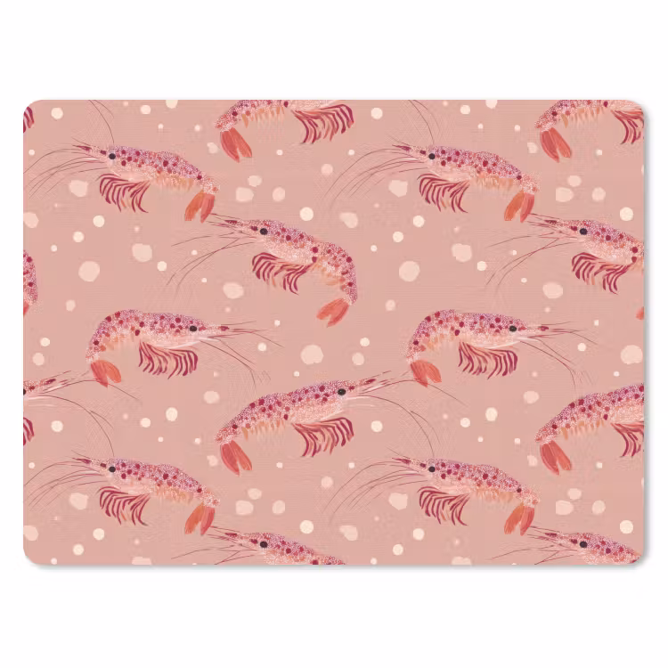 Garnalen - Stippen - Roze muismat rubber klein 262 -3d