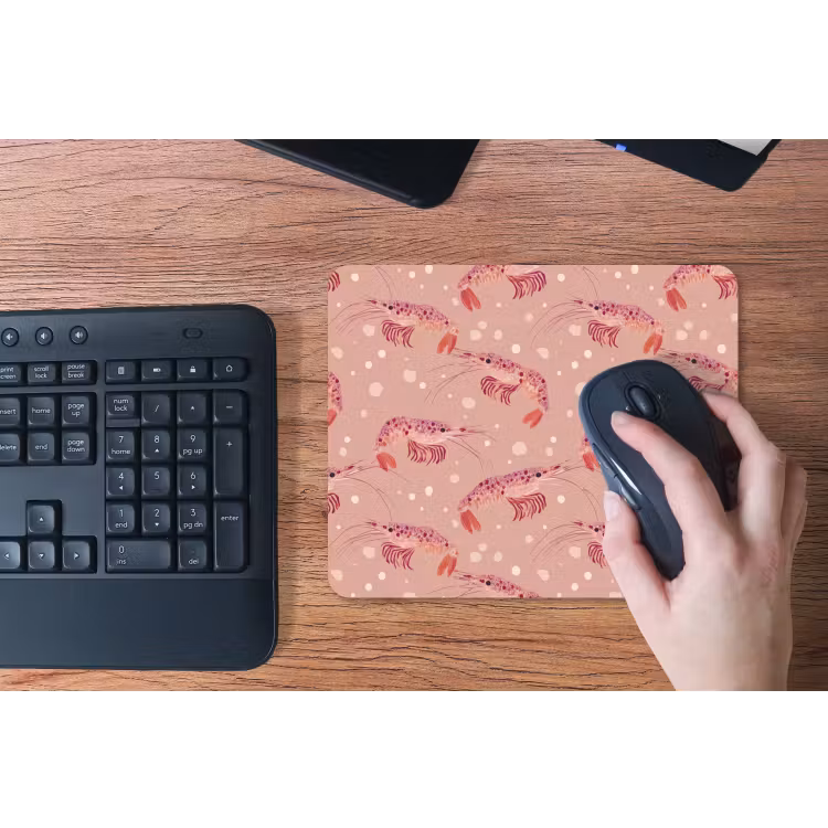 Garnalen - Stippen - Roze muismat rubber klein 262 -toetsenbord