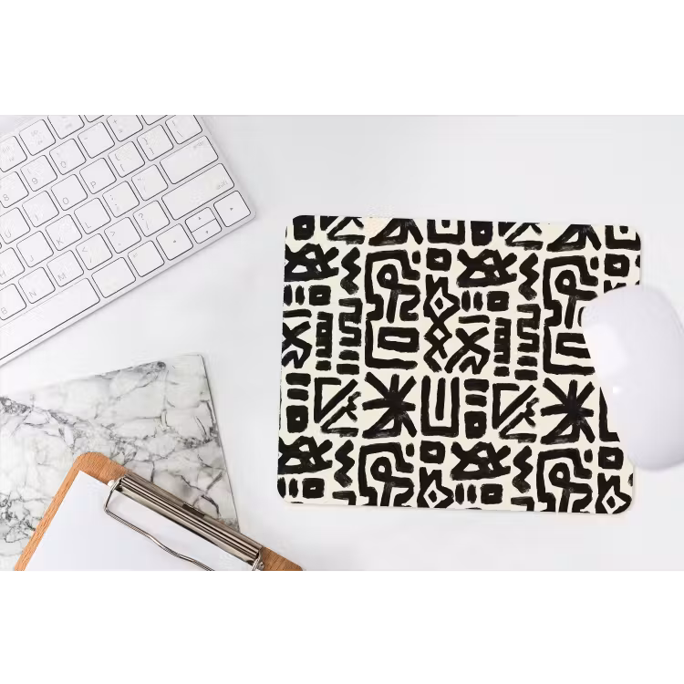Geometrisch - Figuren - Zwart muismat rubber klein 262 -witbureau
