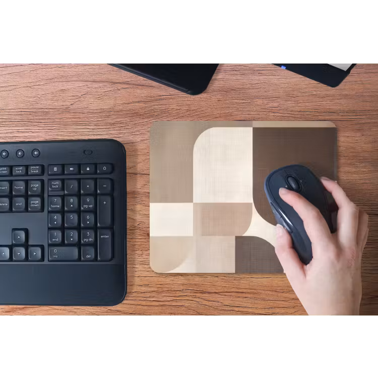 Geometrisch - Geweven structuur - Modern muismat rubber klein -toetsenbord