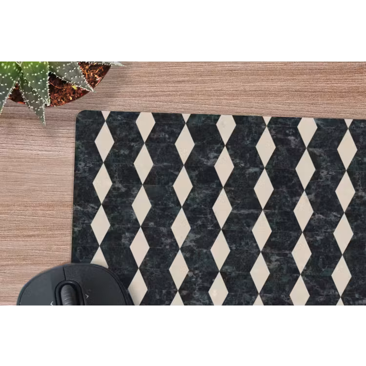 Geometrisch - Patroon - Marmer - Groen muismat rubber klein 262 -closeup