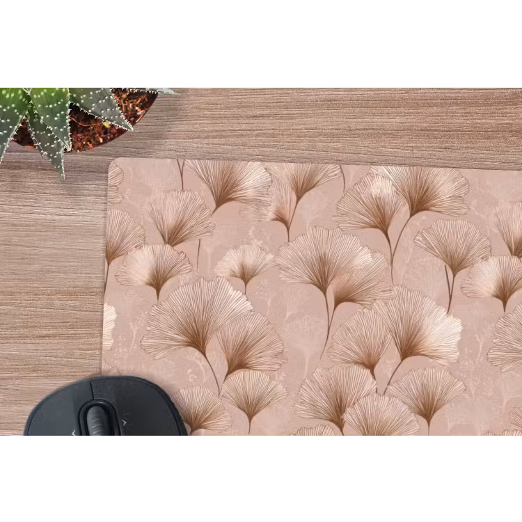 Ginkgo - Patroon - Roze muismat rubber klein 262 -closeup
