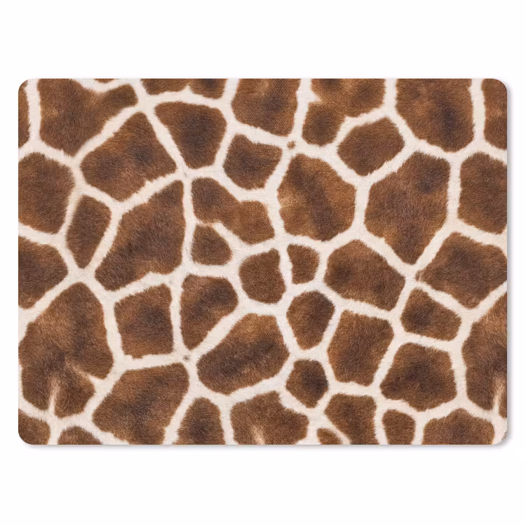 Giraf - Vacht - Klassiek - Bruin muismat rubber klein -3d
