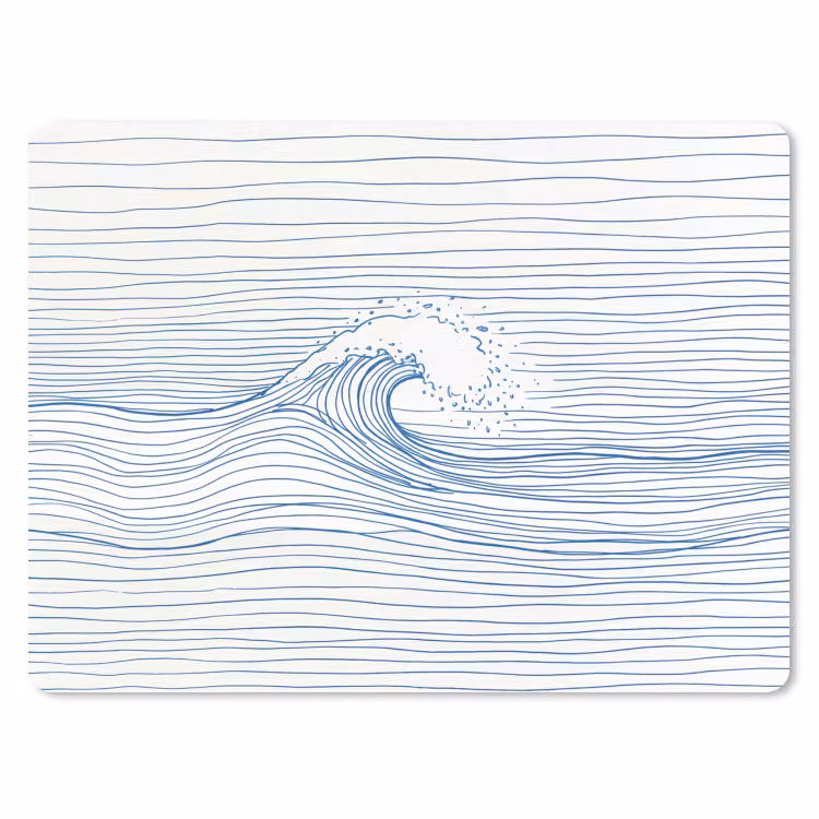 Golf - Brekende - Natuur - Minimalistisch - Blauw muismat rubber klein -3d
