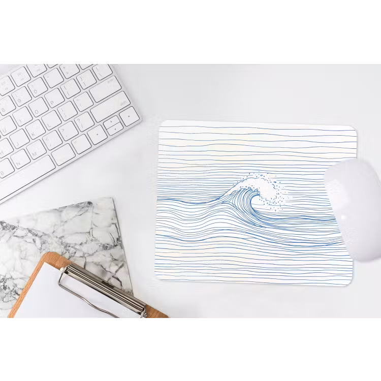 Golf - Brekende - Natuur - Minimalistisch - Blauw muismat rubber klein -witbureau