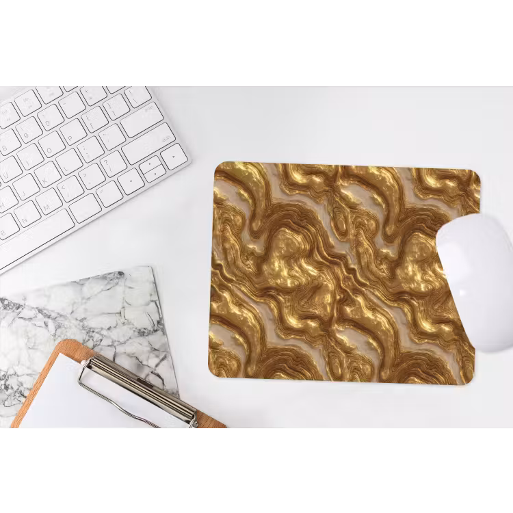 Golven - Organisch - Goud - Crème muismat rubber klein 262 -witbureau