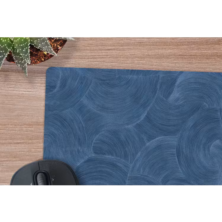 Golven - Textuur - Patroon - Blauw muismat rubber klein 262 -closeup