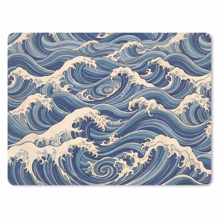 Golven - Zee - Natuur - Abstract - Blauw muismat rubber klein -3d