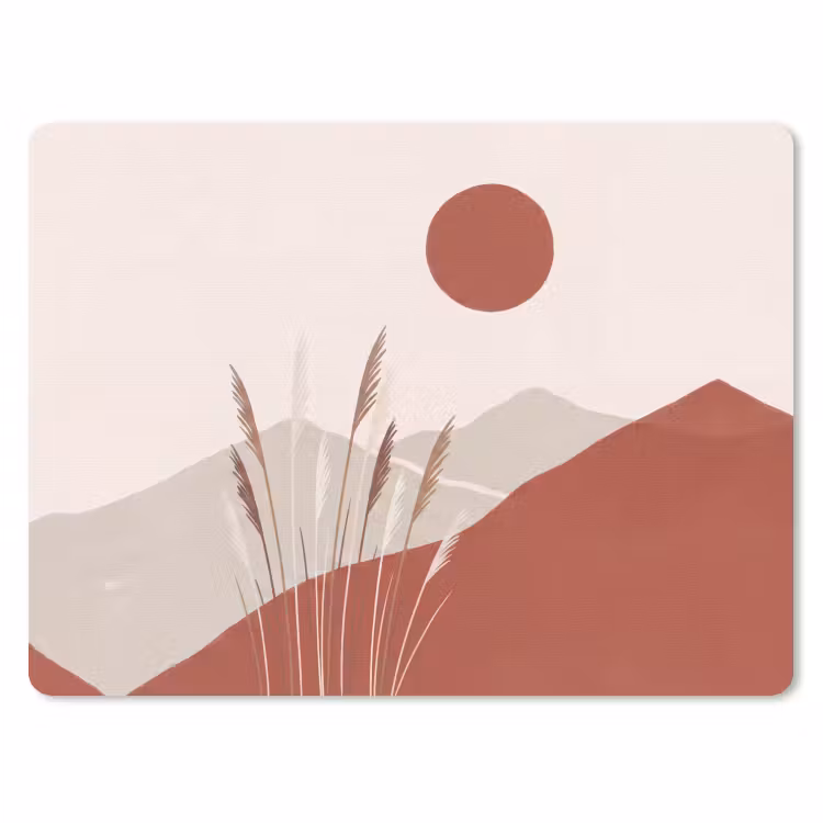 Gras - Landschap - Natuur - Abstract - Beige muismat rubber klein -3d