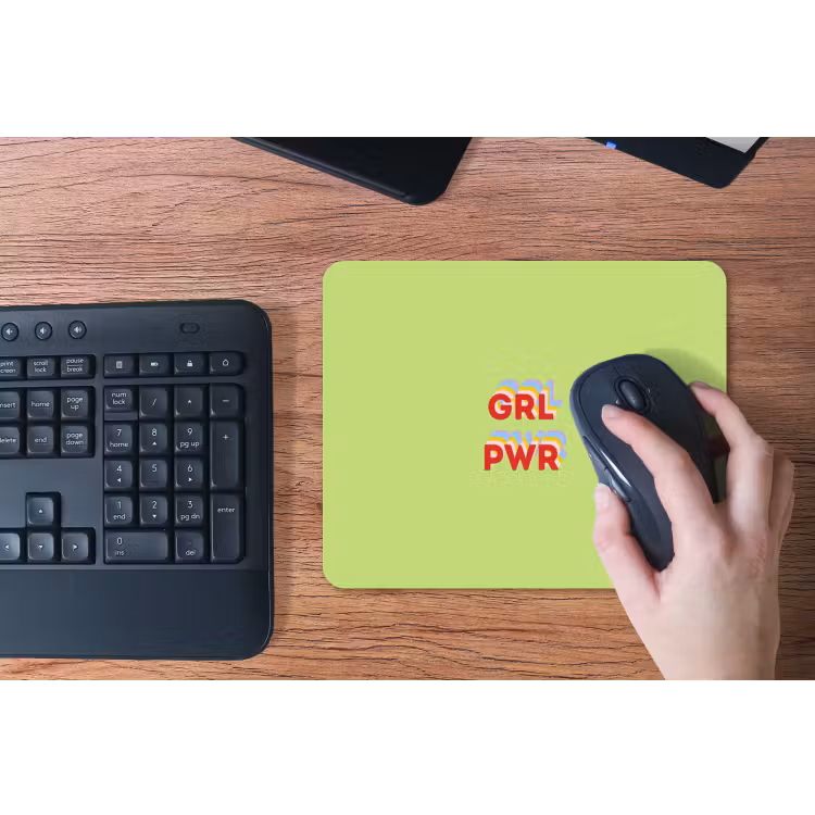 Grl pwr - Groen - Rood - 3D muismat rubber klein -toetsenbord