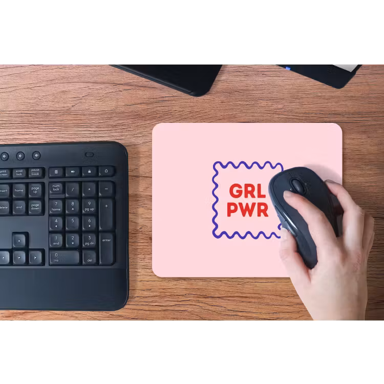 Grl pwr - Roze - Kader muismat rubber klein -toetsenbord