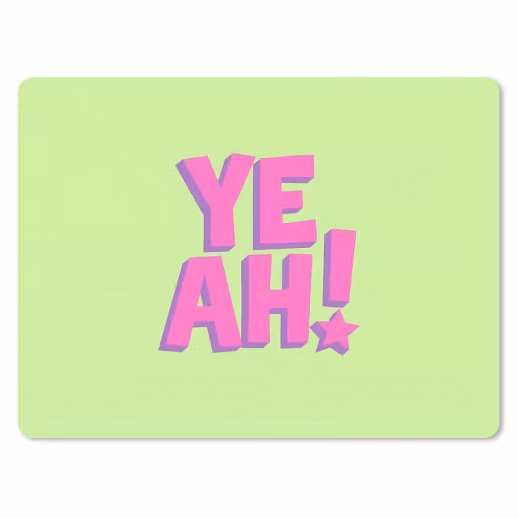 Groen - Neon - Quote muismat rubber klein -3d