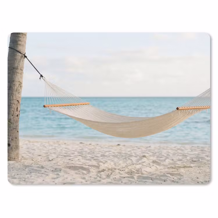 Hangmat - Strand - Wit muismat rubber klein -3d