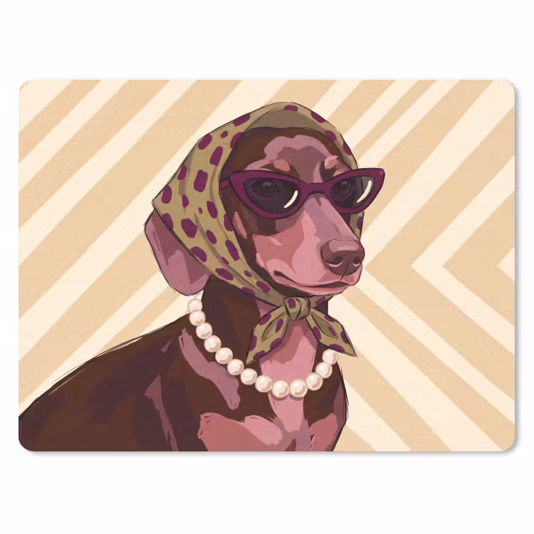 Hond - Zonnebril - Hoofddoek - Dieren - Modern muismat rubber klein -3d
