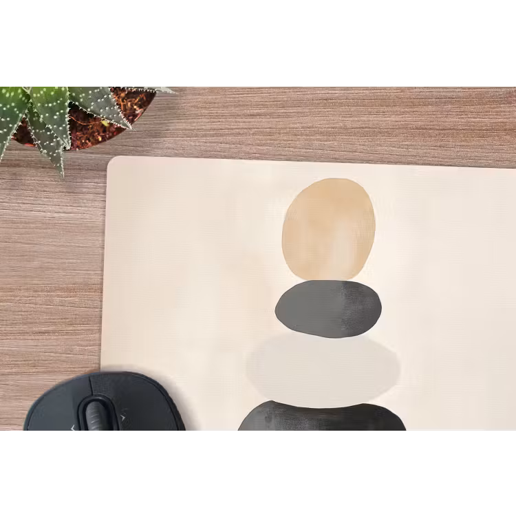 Japandi - Wabi sabi - Beige muismat rubber klein -closeup