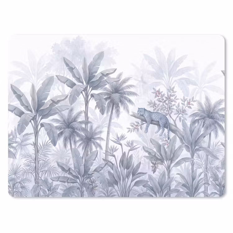 Kat - Tropisch bos - Modern - Grijs muismat rubber klein -3d
