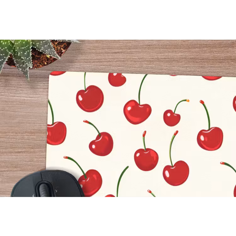 Kersen - Minimalistisch - Rood muismat rubber klein 262 -closeup