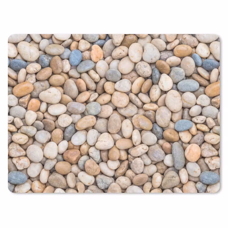 Kiezelstenen - Natuur - Textuur - Beige - Grijs muismat rubber klein -3d