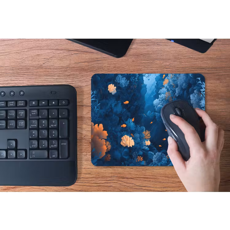 Koraalrif - Vissen - Oceaan - Blauw muismat rubber klein -toetsenbord