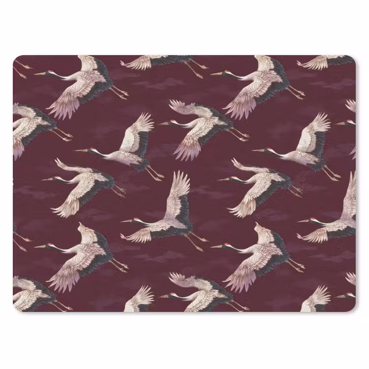 Kraanvogels - Klassiek - Bordeaux muismat rubber klein 262 -3d
