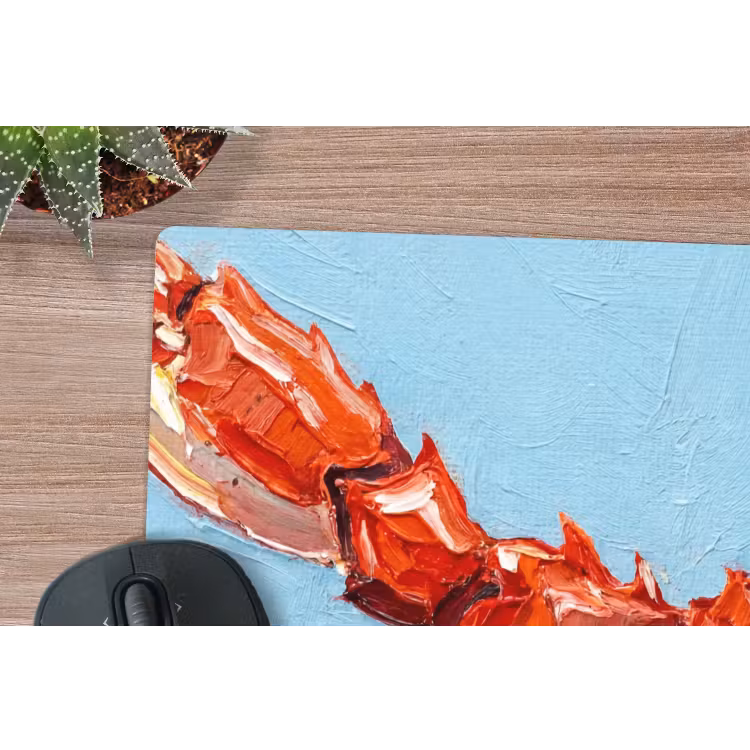 Krab - Zee - Dieren - Abstract - Rood muismat rubber klein -closeup