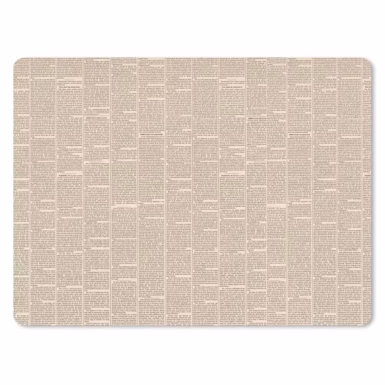 Krant - Nieuws - Historisch - Vintage - Beige muismat rubber klein -3d