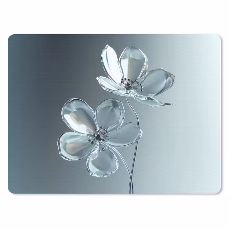 Kristal - Bloemen - Grijs muismat rubber klein -3d