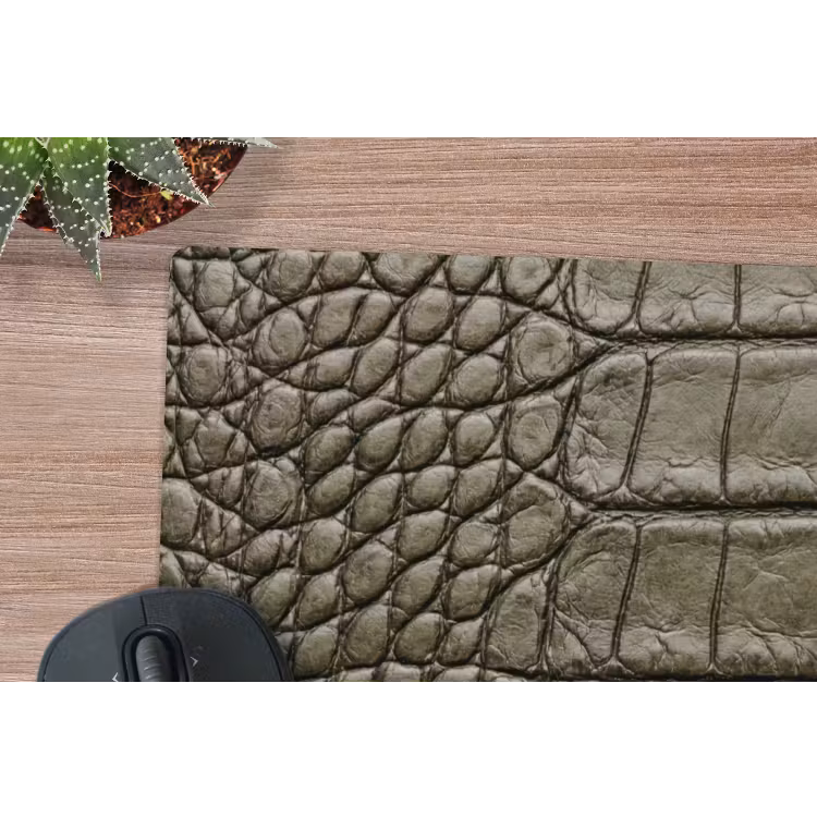 Krokodillenleer - Structuur - Groen muismat rubber klein -closeup