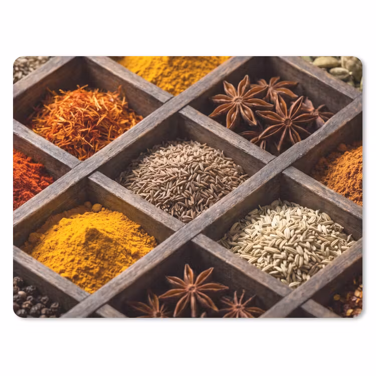 Muismat - Kruiden - Houten - Eten - Kruiden - Houten - Eten muismat rubber klein