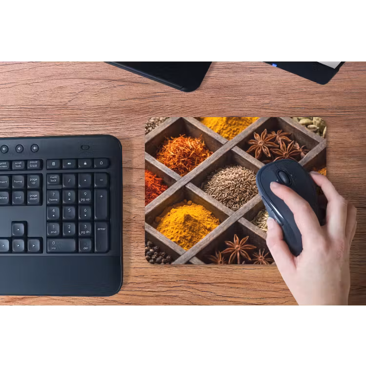 Muismat - Kruiden - Houten - Eten - Kruiden - Houten - Eten muismat rubber klein