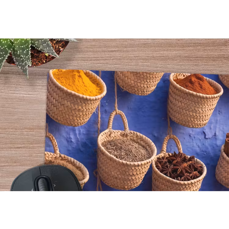 Muismat - Kruiden - Manden - Markt - Kruiden - Manden - Markt muismat rubber klein