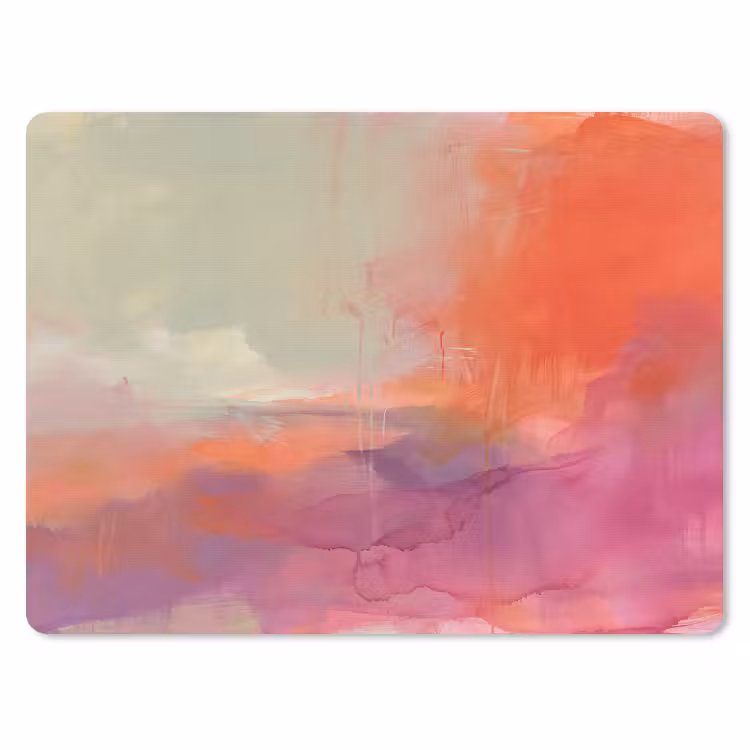 Kunst - Vloeiend - Overgangen - Oranje muismat rubber klein -3d