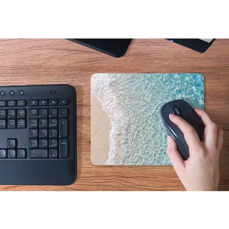 Kust - Zand - Blauw muismat rubber klein -toetsenbord