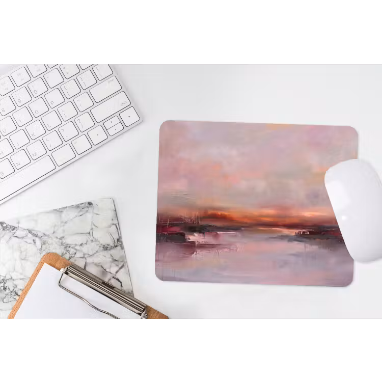 Landschap - Zonsondergang - Abstract - Modern - Roze muismat rubber klein -witbureau