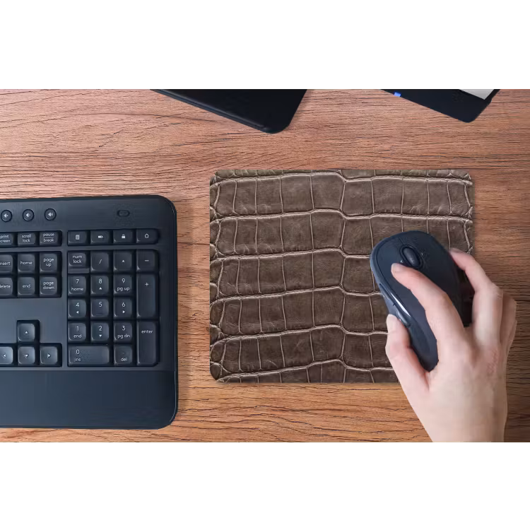 Leer - Krokodil - Mat muismat rubber klein -toetsenbord
