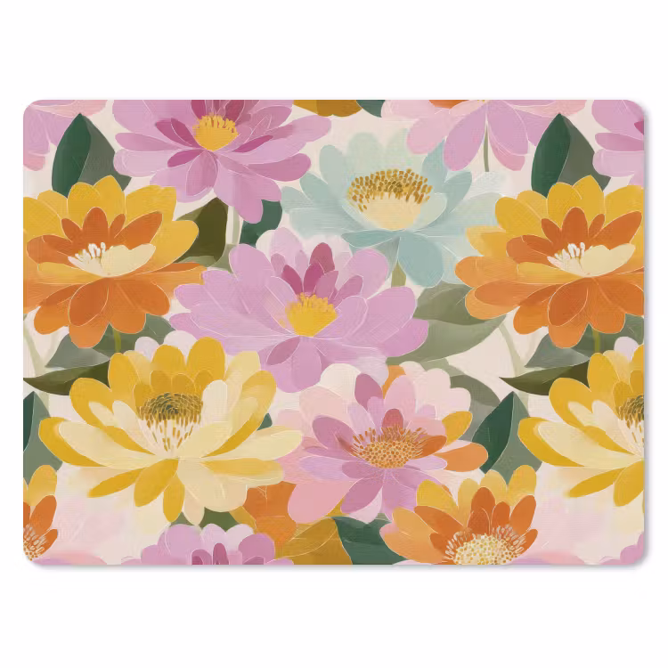 Lelies - Aquarel - Pastel muismat rubber klein 262 -3d