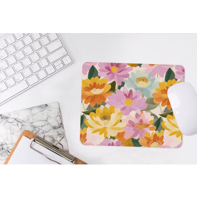 Lelies - Aquarel - Pastel muismat rubber klein 262 -witbureau