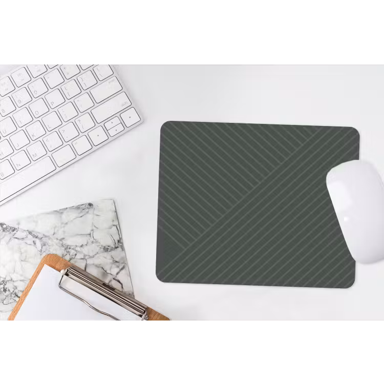 Lijnen - Abstract - Groen - Minimalistisch muismat rubber klein -witbureau