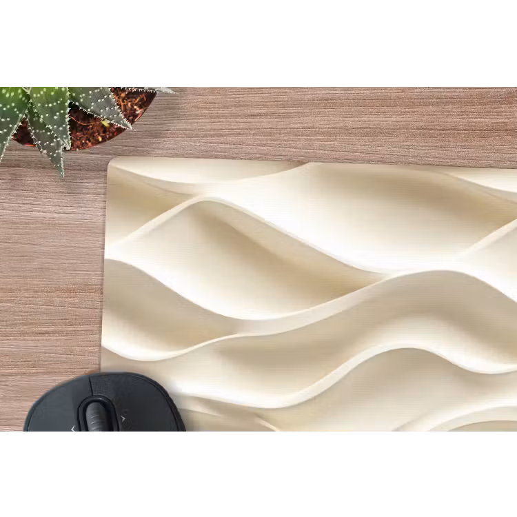 Lijnen - Golvend - Crème muismat rubber klein 262 -closeup
