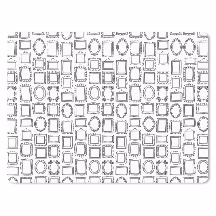 Lijsten - Patroon - Decoratie - Schets - Zwart-wit muismat rubber klein -3d